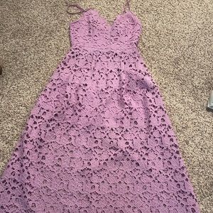 Astr the label lace midi dress